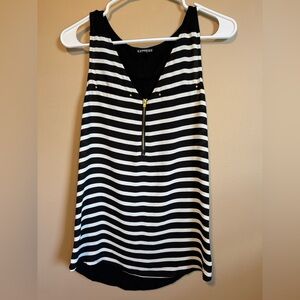 Express Monochrome Striped Sleeveless Top
